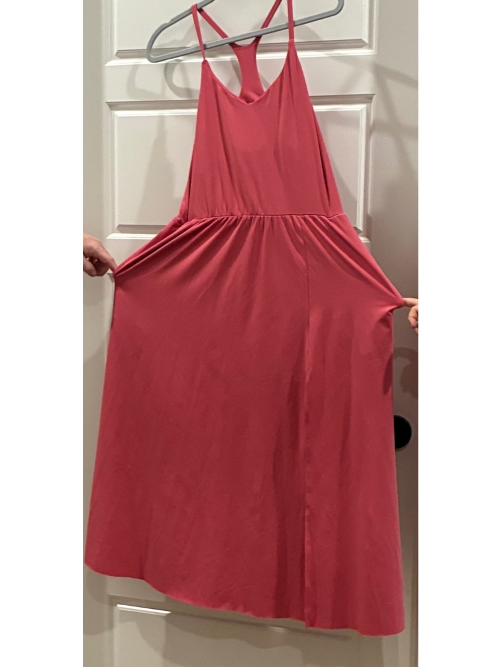 Halara Women’s Coral Pink Racerback Maxi Dress Pockets Flowy Stretch